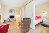 Ferienwohnung in Rerik - Haus am Meer - Wohnzimmer mit angrenzendem Schlafzimmer
