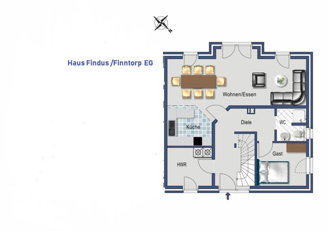 Ferienhaus in Kellenhusen - Findus - Grundriss EG