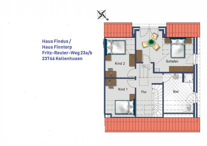 Ferienhaus in Kellenhusen - Finntorp - Grundriss OG